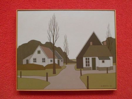 Verkocht.Bernink.Klaas Bernink.1913-1996.Boerderij in Schoorl 1979.